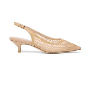 Allegra James Jacqui Mesh Slingback Kitten Heels Women’s 8 Beige